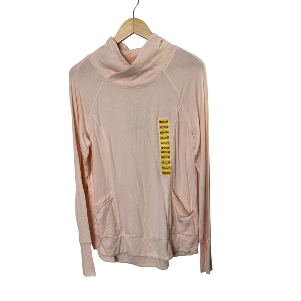 Yogalicious Ballerina Pink Long Sleeve Relaxed Fit Top Pockets & Thumbholes Sz M
